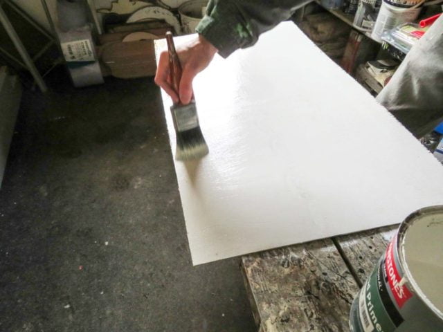 Sign panel painting by hand