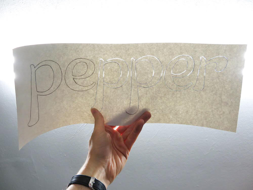 perforated pounce pattern for traditional signwriting