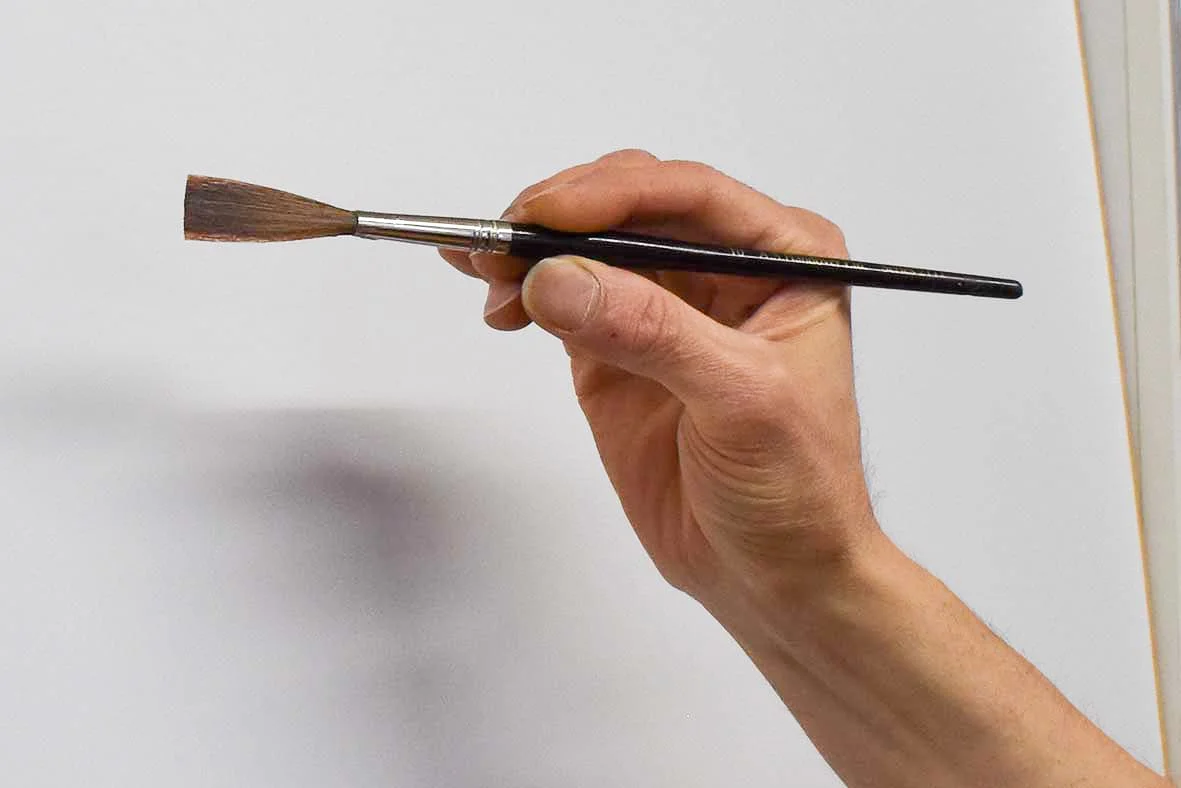 How to hold a lettering brush and mahl stick : Robertsign