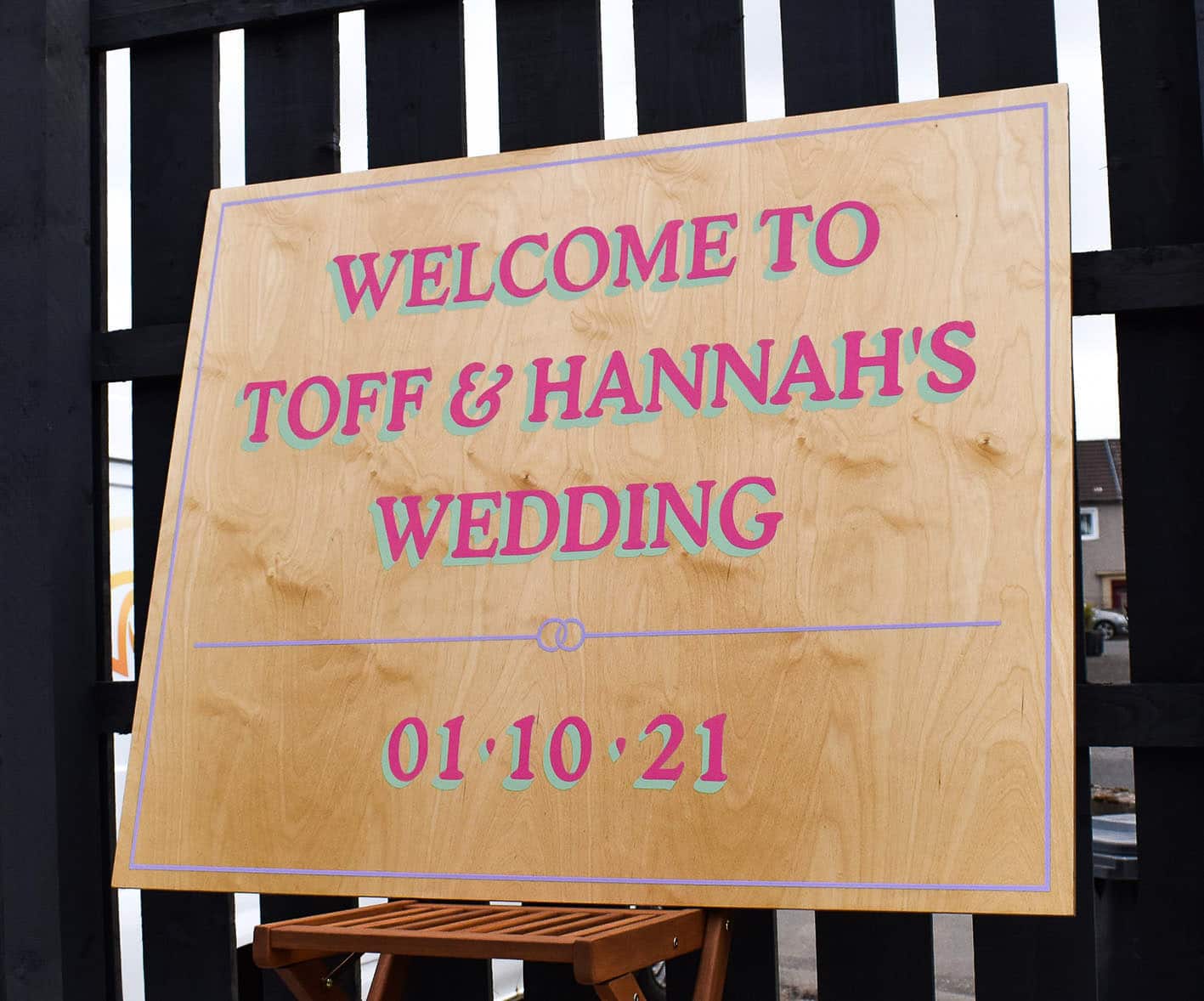 Hand lettered wedding signs Dundee