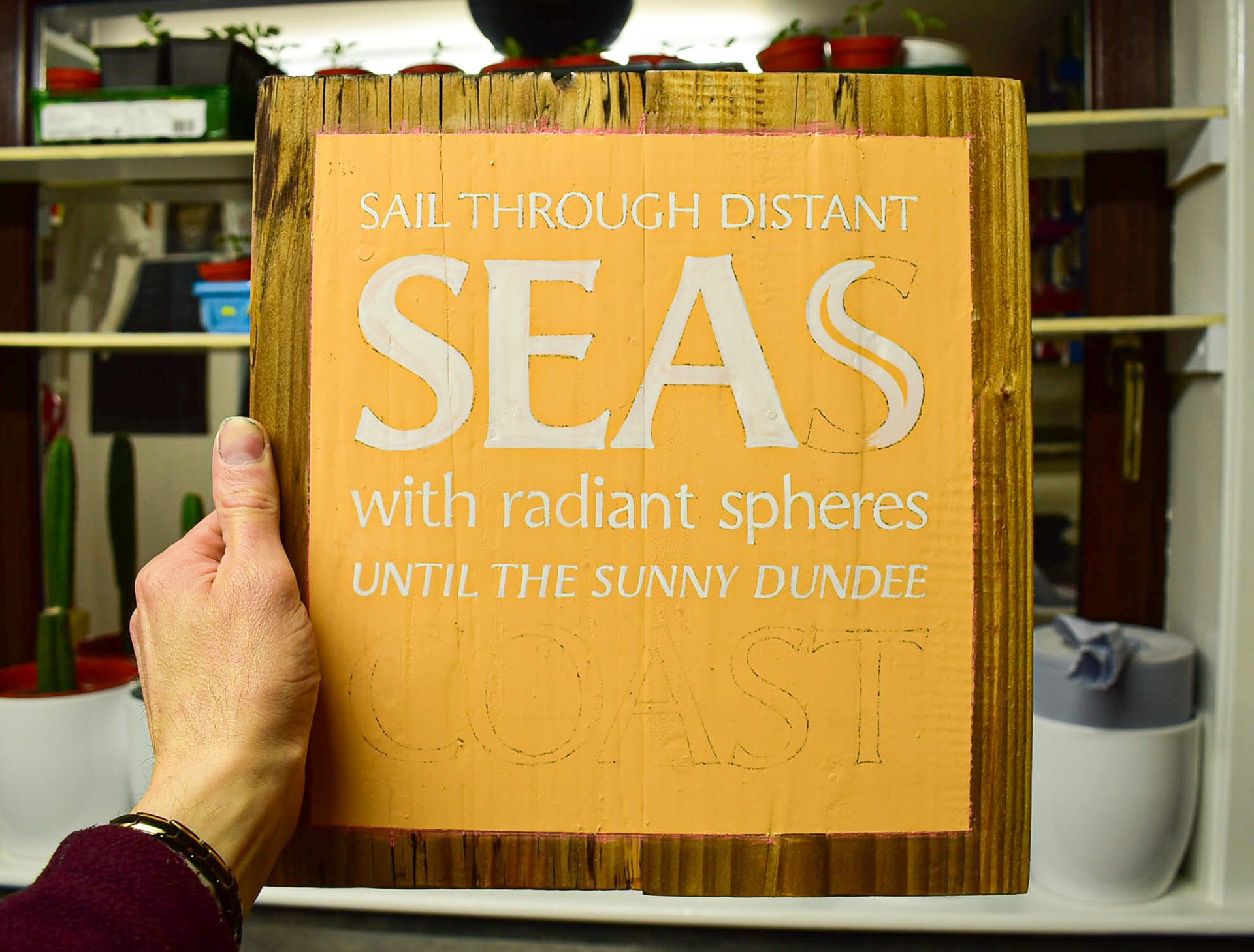Using old wood for hand lettered signs