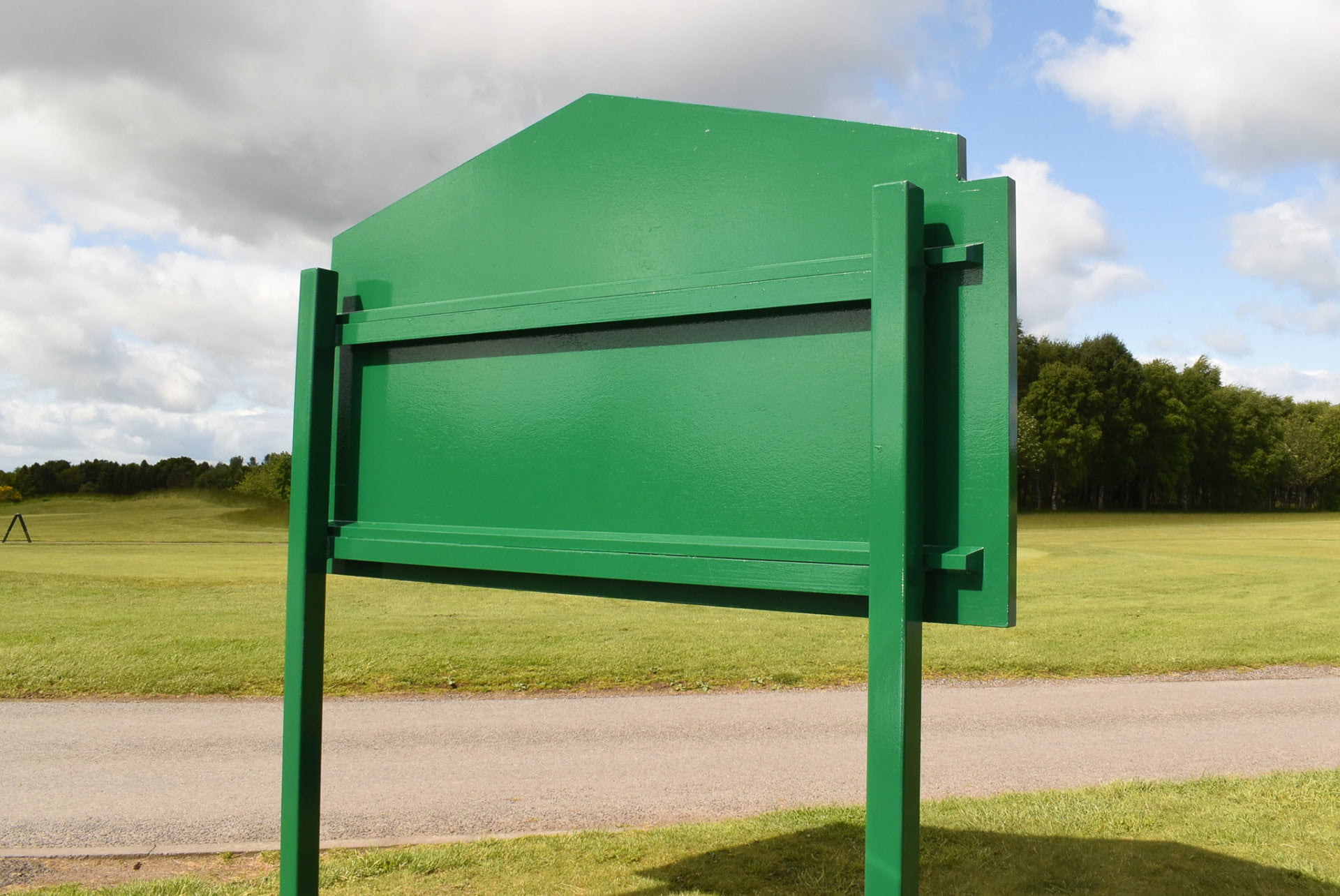 Back of Strathmore Gold Course entrance sign Alyth