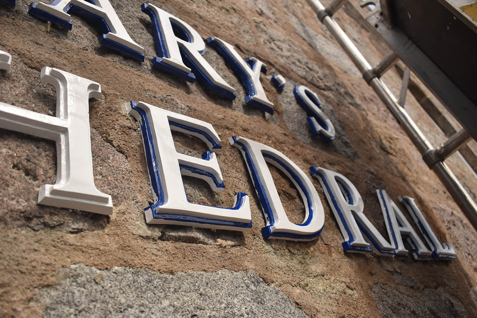 Painting Signs In Aberdeen City Centre
