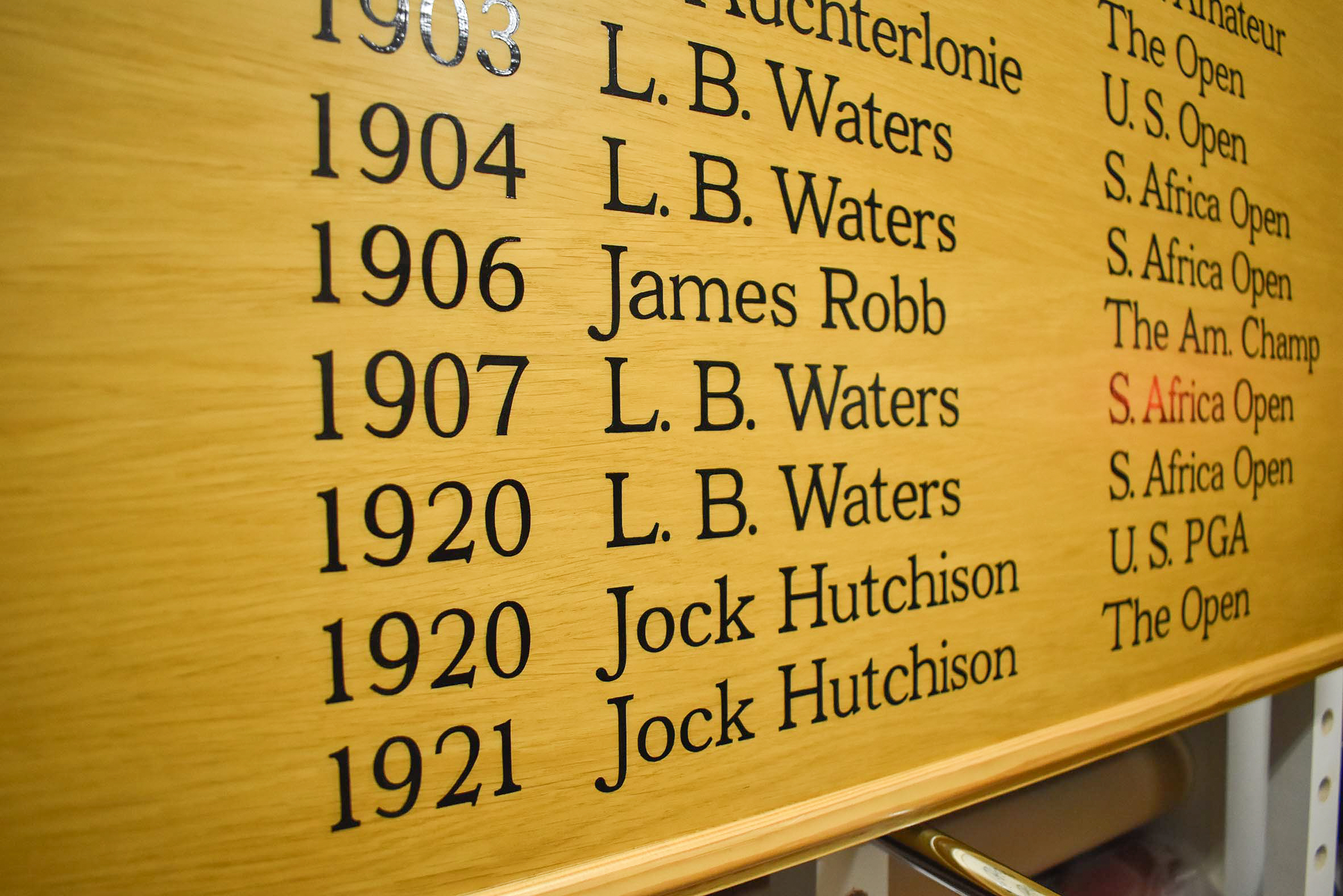 Honours board lettering St Andrews