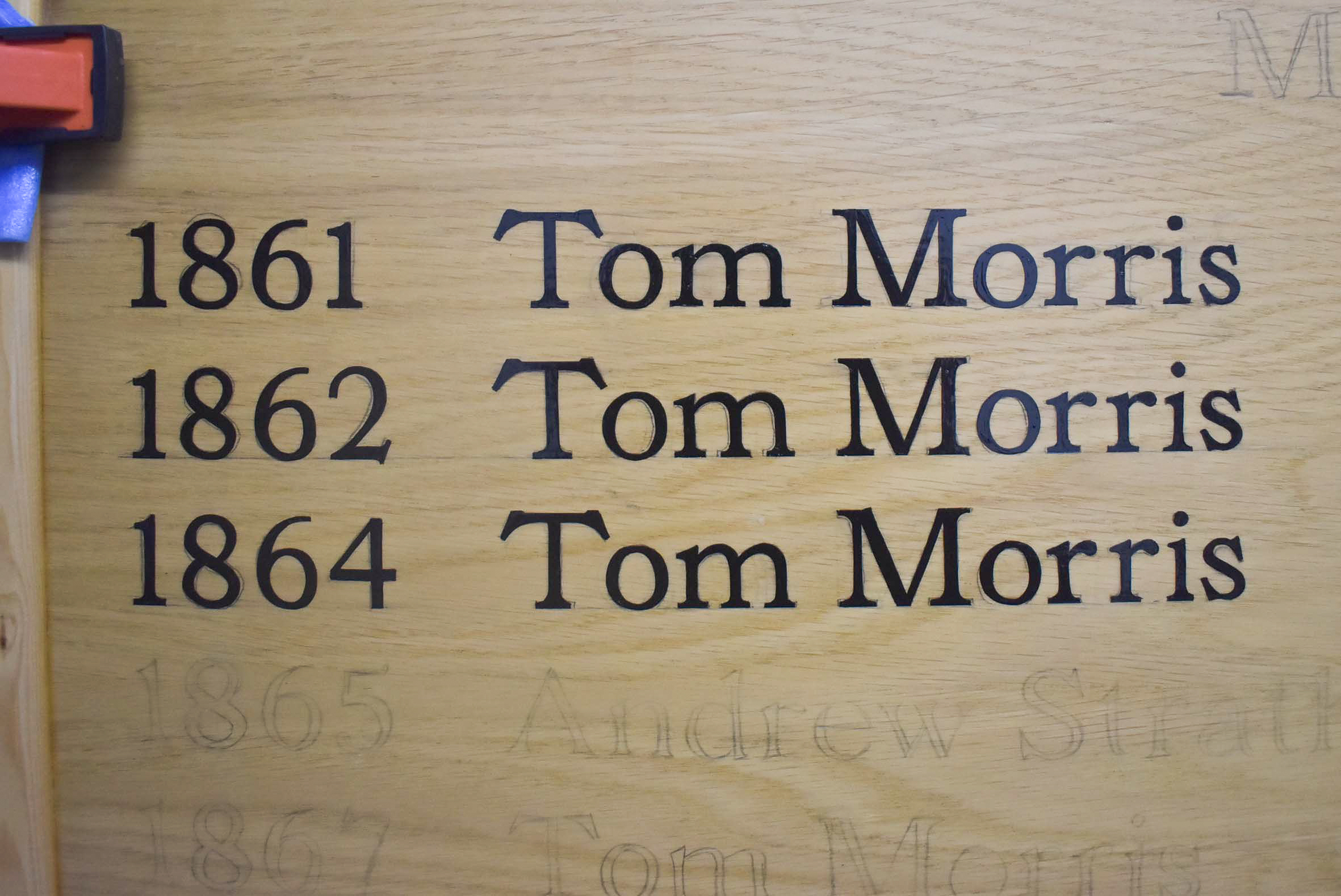 Signwriting names for St Andrews Golf Club